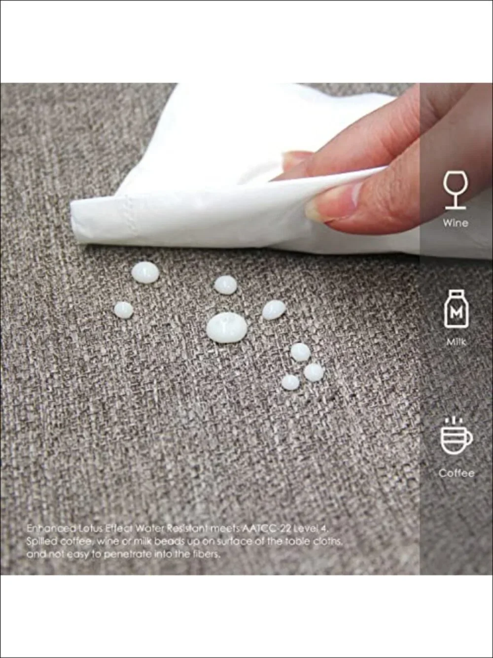 Waterproof Rectangle Table Cloth Wrinkle Resistant Tech Linen Dining Cover